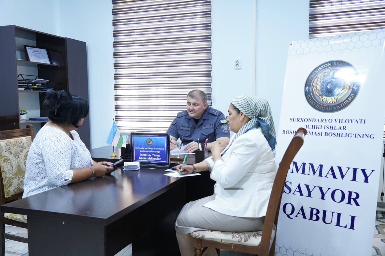 Surxondaryo viloyati ichki ishlar boshqarmasi tomonidan navbatdagi “Ommaviy sayyor qabul”i…