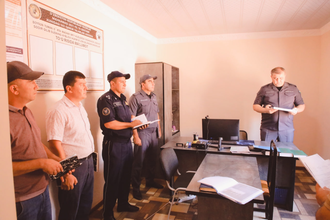 Сурхондарё вилояти ИИБ бошлиғи томонидан Бойсун  туманида Президентимизнинг 2025-йил 3-янв…