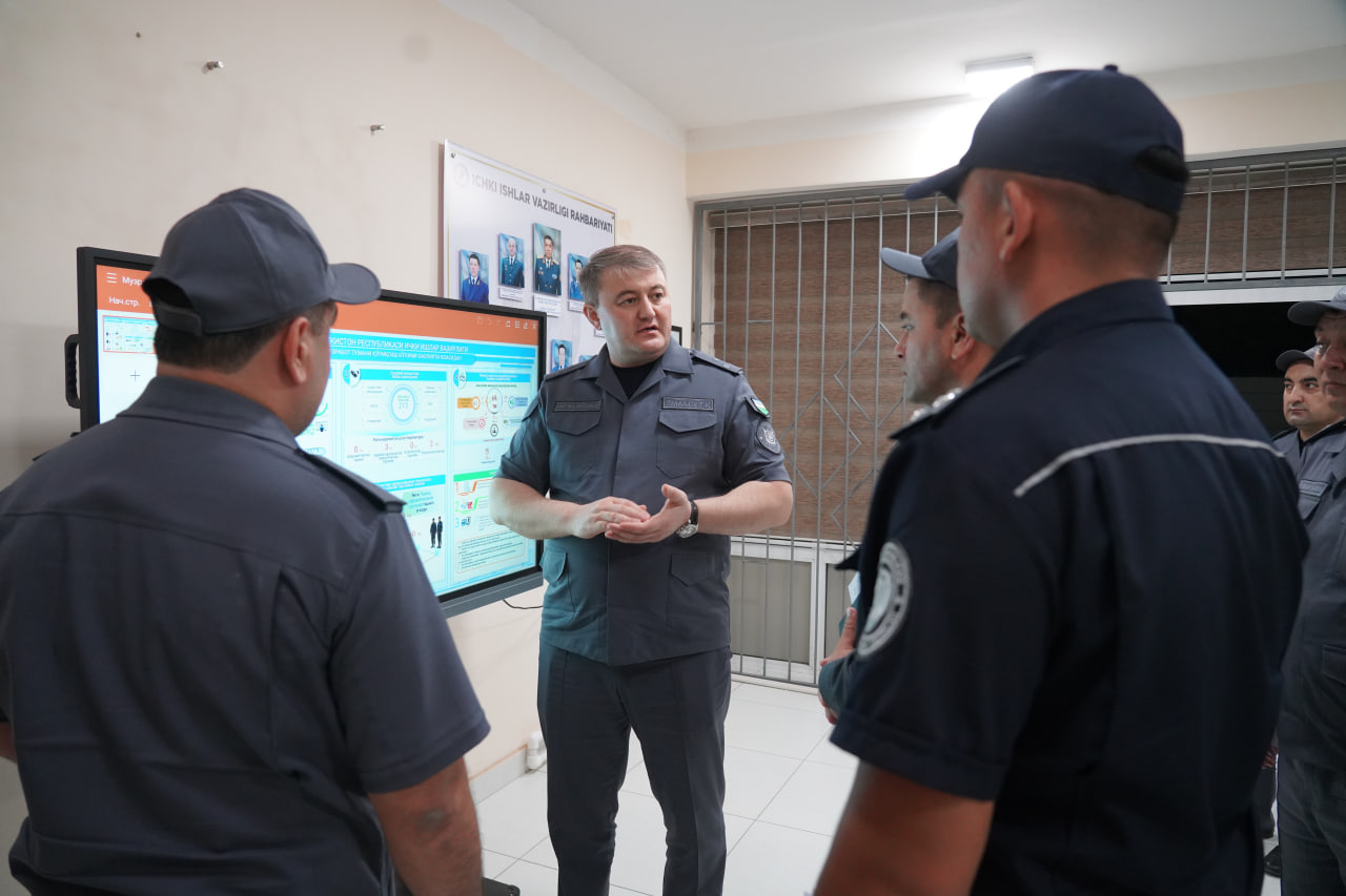 Сурхондарё вилояти ИИБ бошлиғи томонидан Музработ туманида Президентимизнинг 2025-йил 3-ян…