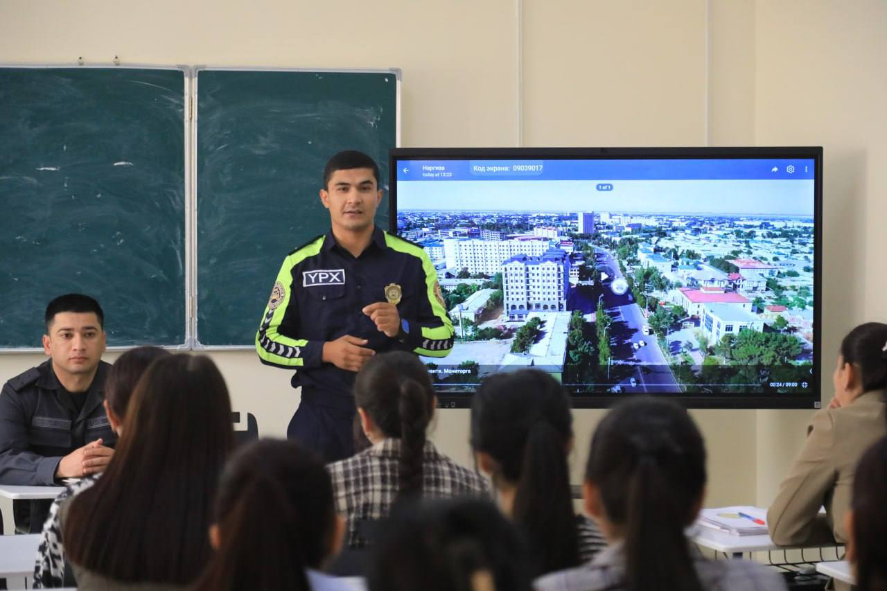Термиз давлат педагогика институтида йўл-транспорт ҳодисаларининг олдини олишга бағишланга…